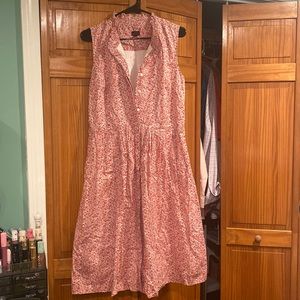 J crew liberty fabric red/pink floral dress size 12